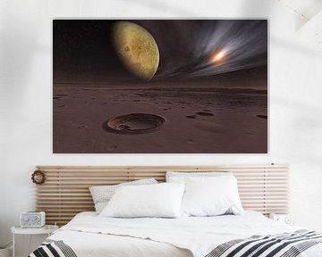 Ein Krater auf einem fremden Planeten