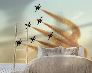 Die Patrouille Suisse bei der Sonnenuntergangsshow Sanicole 2024 von Arthur Bruinen