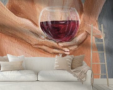 Alleen rode wijn (gezien bij vtwonen) van Krista Kitsz Art