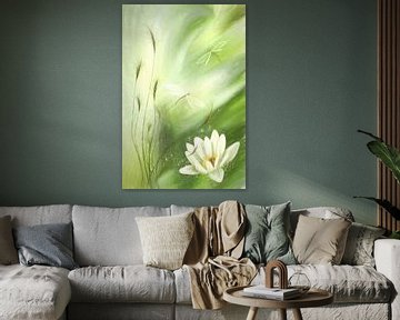 Flowers pastel green collage van Dagmar Marina