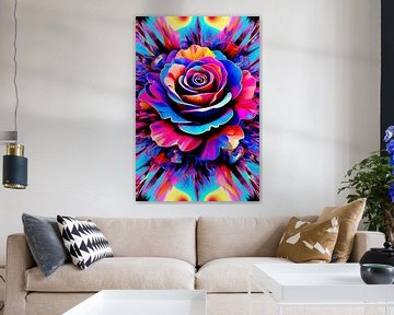 Kleurrijke abstracte rozenexplosie van Art & Soul Creations