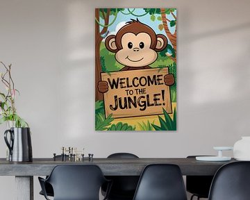 Vrolijke aap jungle poster van Art & Soul Creations