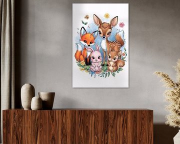 Schattige baby dieren illustratie van Art & Soul Creations