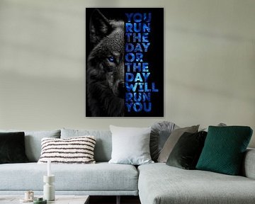 Wolf Diermotivatie Blauw van Quotes Motivation