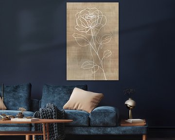 Bloemenschilderij Wit | Gently Swirling Silhouette van Modern Collection