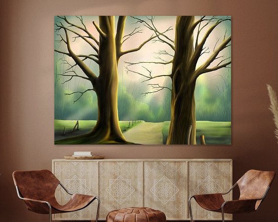 Voorbeeld van het werk in een kamer