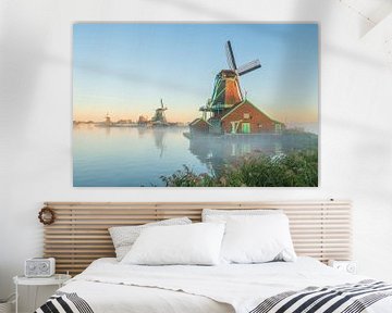 Ochtendnevel bij de Zaanse Schans van Pieter Struiksma