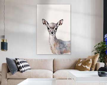 Aquarel van schattig hertenkalf van Art & Soul Creations