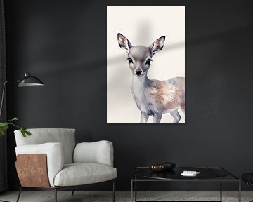 Schilderij van abstract hertenkalf van Art & Soul Creations
