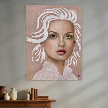 woman portrait white hair