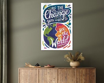 Inspirational poster with globe by Art & Soul Creations