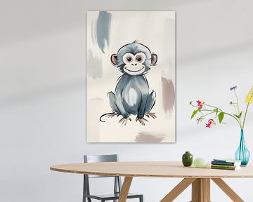 Schattig aapje in digitale kunst van Art & Soul Creations