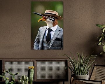 Vogel in een stijlvol pak van Art & Soul Creations