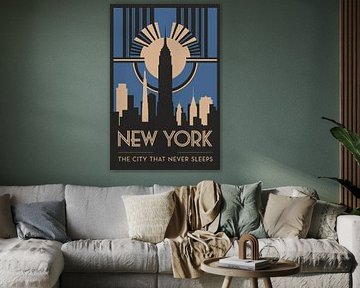 New York Art Deco skyline by Art & Soul Creations