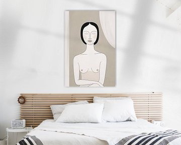Minimalistisch portret van een vrouw