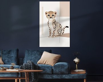 Minimalistische abstrakte Gepard Illustration von Art & Soul Creations