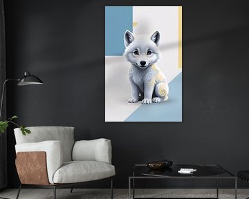 Mignon bébé loup avec motifs sur Art & Soul Creations