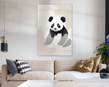 Schattige minimalistische panda poster van Art & Soul Creations