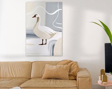 Abstracte gans met zachte tinten
