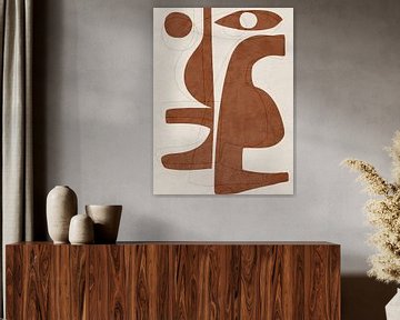 Organische abstracte kunst - aardse tinten van Online Arts