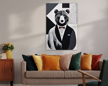 Geometric bear in dinner jacket by Art & Soul Creations