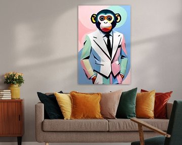 Kleurrijke aap in stijlvol pak van Art & Soul Creations