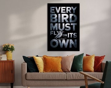 Inspirerende vogel en tekst poster van Art & Soul Creations