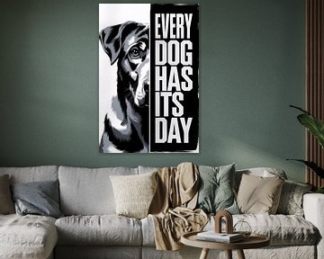 Motivatie kunstwerk met hond van Art & Soul Creations