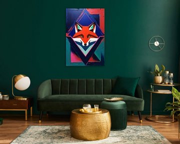 Geometrische kleurrijke vos kunstwerk van Art & Soul Creations
