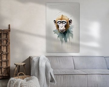 Portrait abstrait et serein d'un singe sur Art & Soul Creations