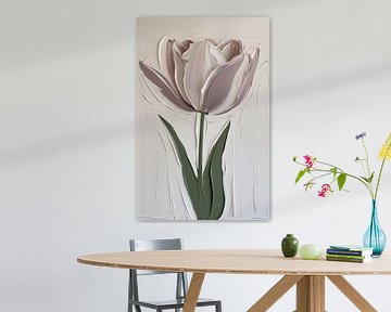 Minimalist abstract tulip flower by Art & Soul Creations