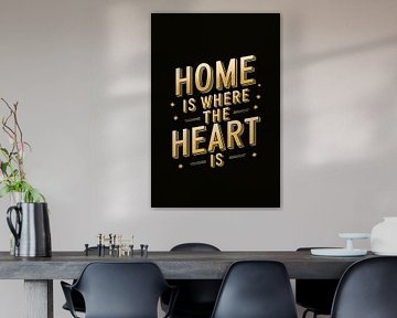Gold typography with homely message