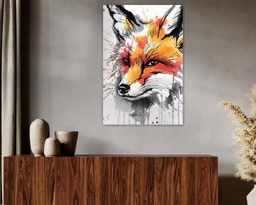 Expressief vosportret in aquarel van Art & Soul Creations