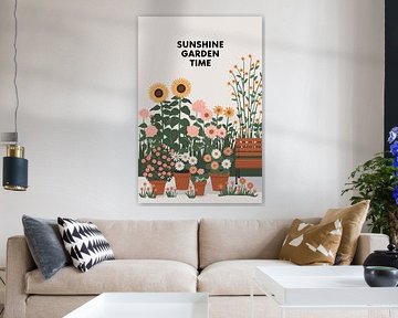 Sunny garden with flowers by Art & Soul Creations