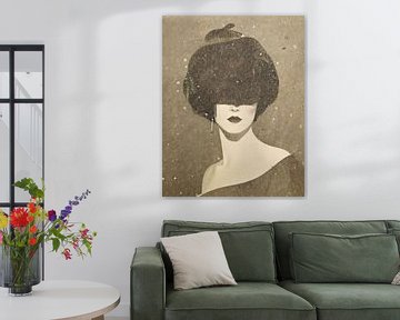 woman in Ton Sur Ton - Abstract portret van TW living