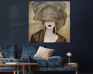 TW living - woman in Ton Sur Ton - Abstract portret 16 van TW living