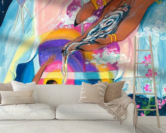 Voorbeeld van het werk in een kamer