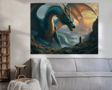 Grote blauwe draak van The Photo Artist