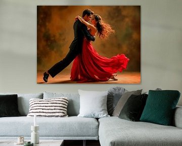 Dancing in a red dress by The Photo Artist