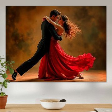 Tanzen im roten Kleid