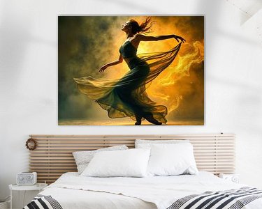 Voorbeeld van het werk in een kamer