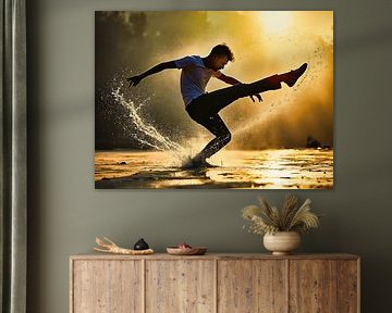 Dansende man in het water