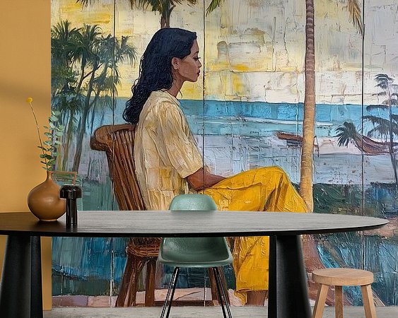 Voorbeeld van het werk in een kamer