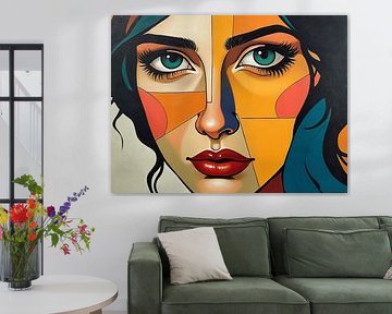 Portret vrouw met kleur
