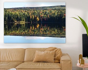 Autumn's reflection on the lake by Claude Laprise