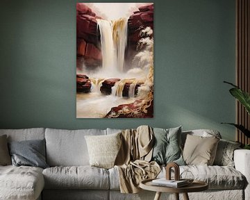 Majestueuze waterval met rotsen van Art & Soul Creations