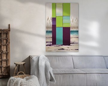Abstract art with colourful blocks by Art & Soul Creations