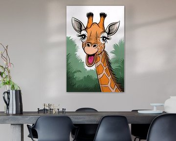 Speelse illustratie van een giraffe van Art & Soul Creations