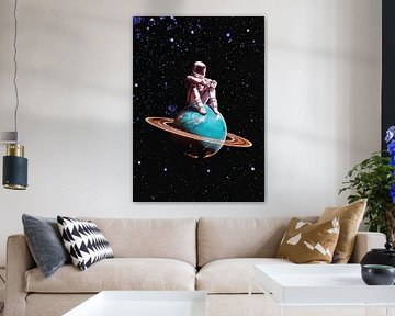 Der einsame Astronaut im Weltraum