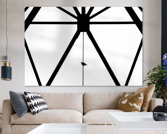 Voorbeeld van het werk in een kamer